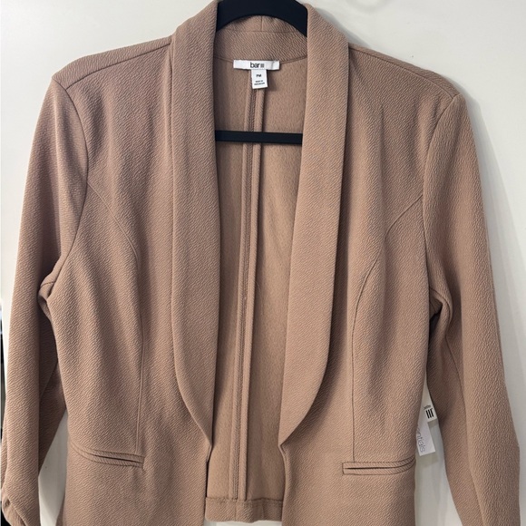 Bar III Jackets & Blazers - Bar III Open-Front Taupe Shawl Blazer Size Petite Medium